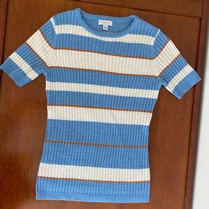 Current Air Short-Sleeve Pointelle Knit Top